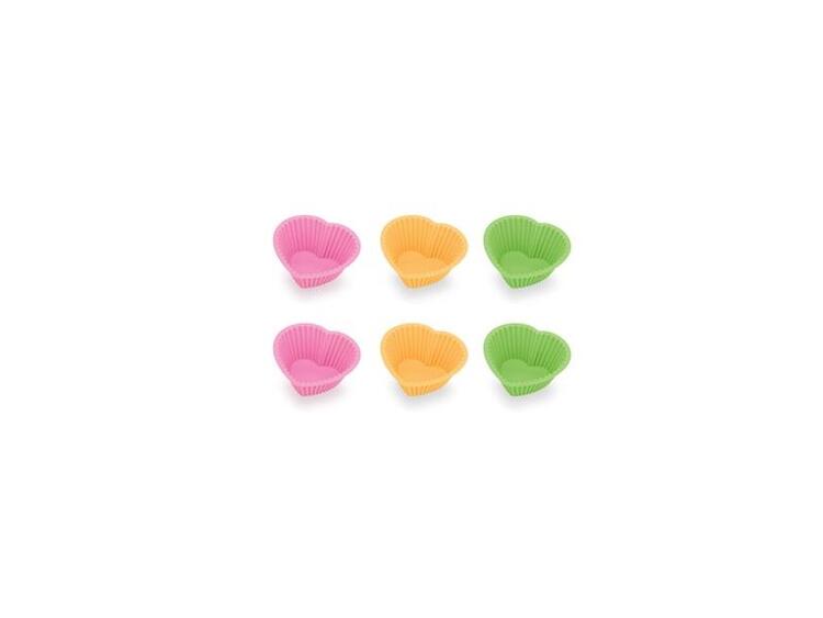 PIROTTINI IN SILICONE PZ.6 CUORI 