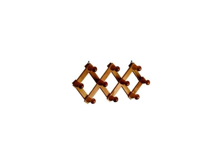 ATTACCAPANNI ESTENSIBILE LUSSO 10 POSTI LEGNO NATURALE 42 CM 