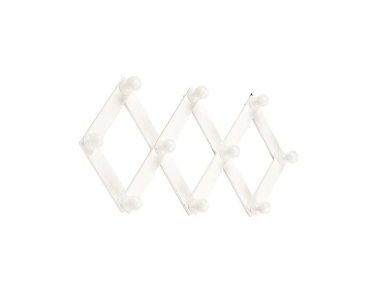ATTACCAPANNI ESTENSIBILE LUSSO 4 POSTI LEGNO BIANCO 28 CM