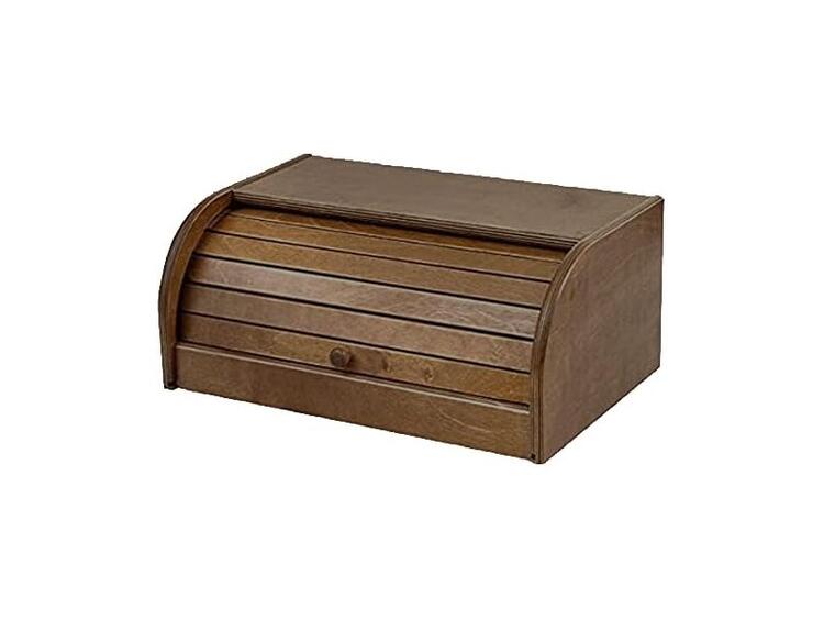 PORTAPANE BOMBATO IN LEGNO DI FAGGIO COLORE NOCE 41X30X17 CM 