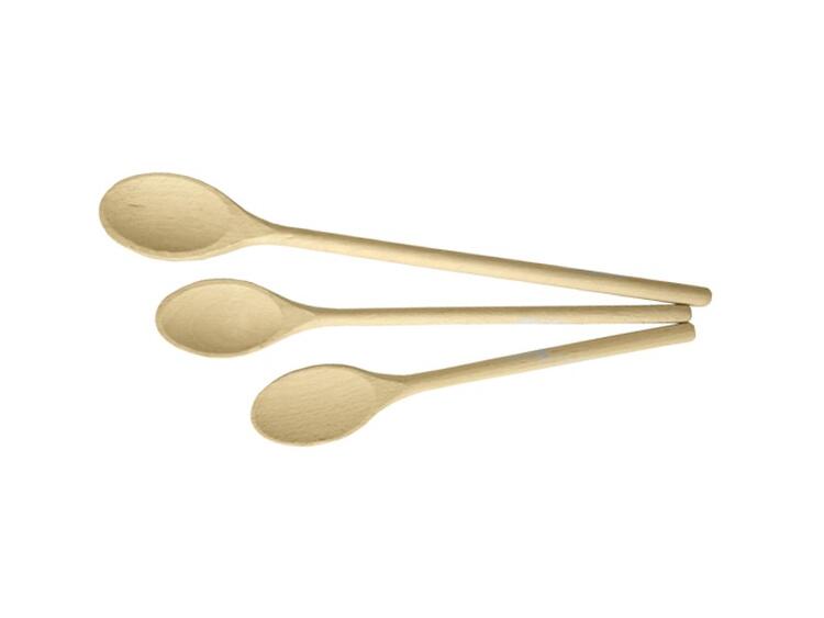 SET 3 CUCCHIAI DA CUCINA IN LEGNO DI FAGGIO 25 CM - 30 CM - 35 CM 