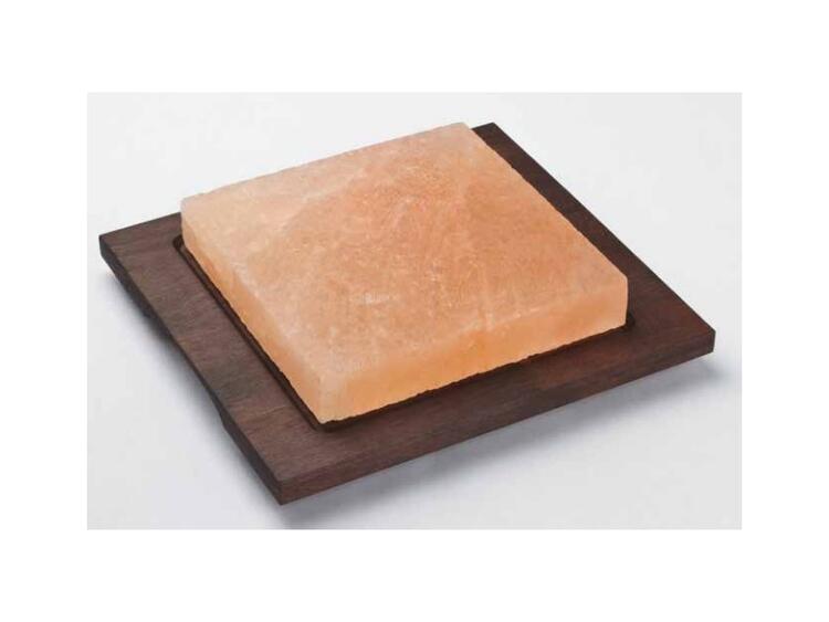 PIASTRA DI SALE ROSA CON BASE LEGNO 