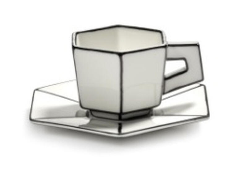 TAZZA ESPRESSO C/PIATTO WHIT/BLACK 