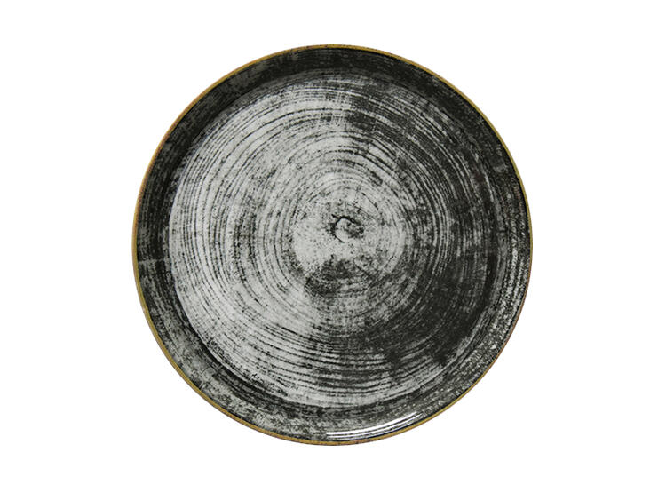 NAPOLI BLACK ROUND PIATTO PIZZA PORCELLANA ROTONDO CM 33 