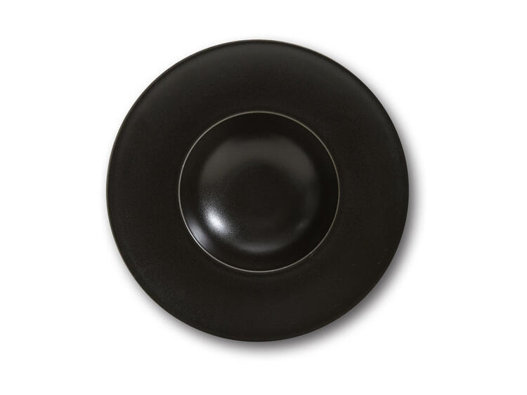 NAPOLI K-BOWL MATT BLACK PIATTO PASTA PORCELLANA ROTONDO CM 27,5