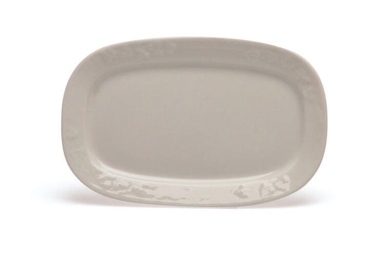 PIATTO OVALE EDERA BIANCO 28 SATINATO 