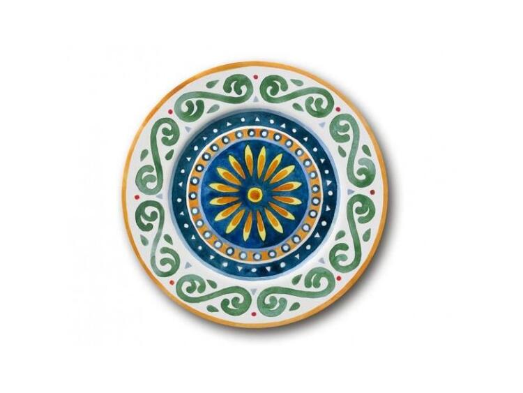 CAPRI PIATTO PIANO PORCELLANA DECORATO CM 26 