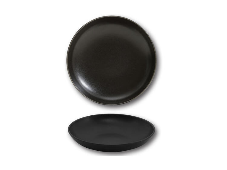 SIVIGLIA SAT–MATT BLACK PIATTO FONDO PORCELLANA CM 22