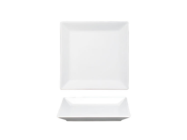 KIMI PIATTO PIANO QUADRATO PORCELLANA BIANCO CM 27