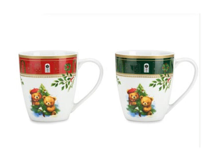 XMAS TEDDY SET 2 MUG ML.320 