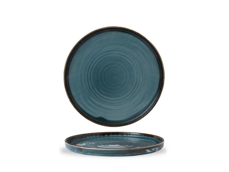 HARVEST BLU WALLED PLATE 