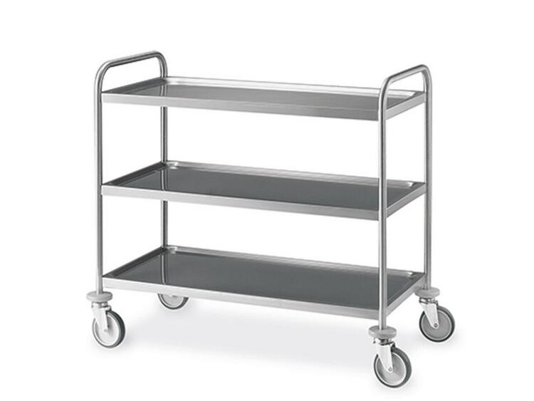 CARRELLO 3 P. INOX 100X50 2 RU/FREN 