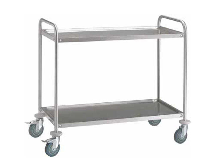 CARRELLO DUE PIANI INOX STAMPATO 