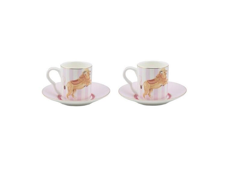 SET 2 ESPRESSO CUP AND SAUCER LION 