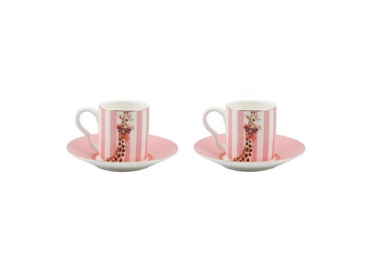 SET 2 ESPRESSO CUP AND SAUCER GIRAF 