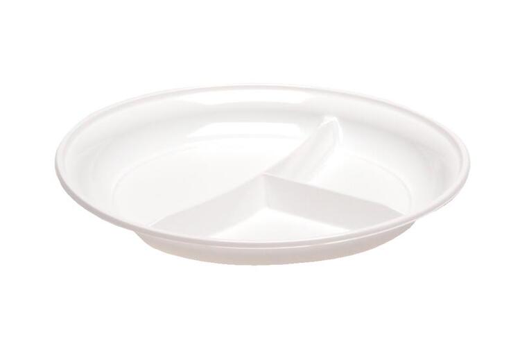 GOLD PLAST PIATTO TRISCOMPARTO BIANCO PS 22 CM PEZZI 100