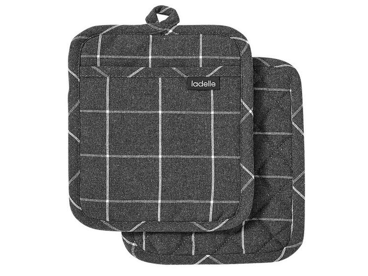 ECO CHECK CHARCOAL 2 PK POT HOLDER 