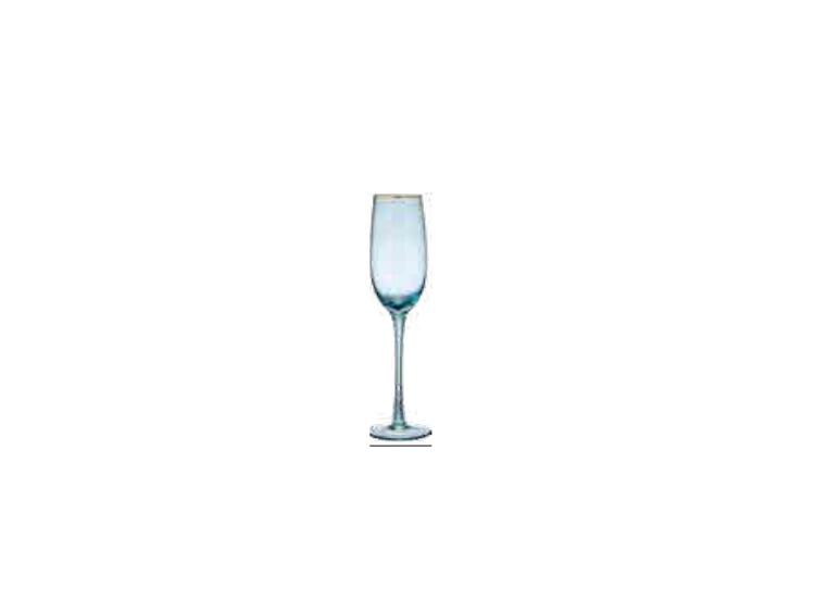 CHLOE AQUA GOLD CHAMPAGNE GLASS 