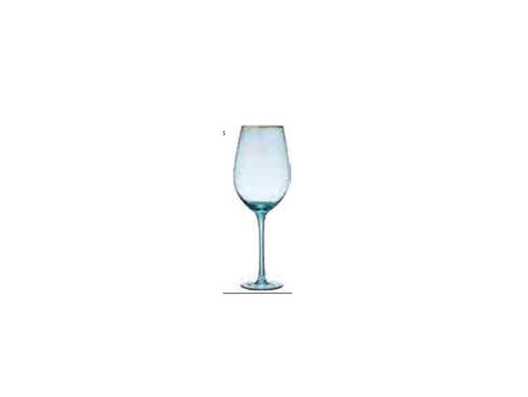 CHLOE AQUA GOLD WINE GLASS 