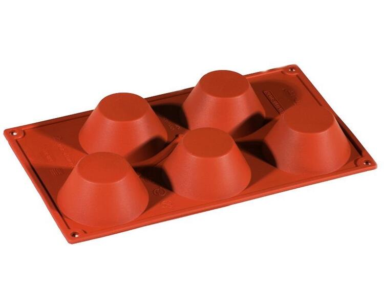 MULTIPORZIONE 5 IMPRONTE MUFFIN SILICONE ROSSO 