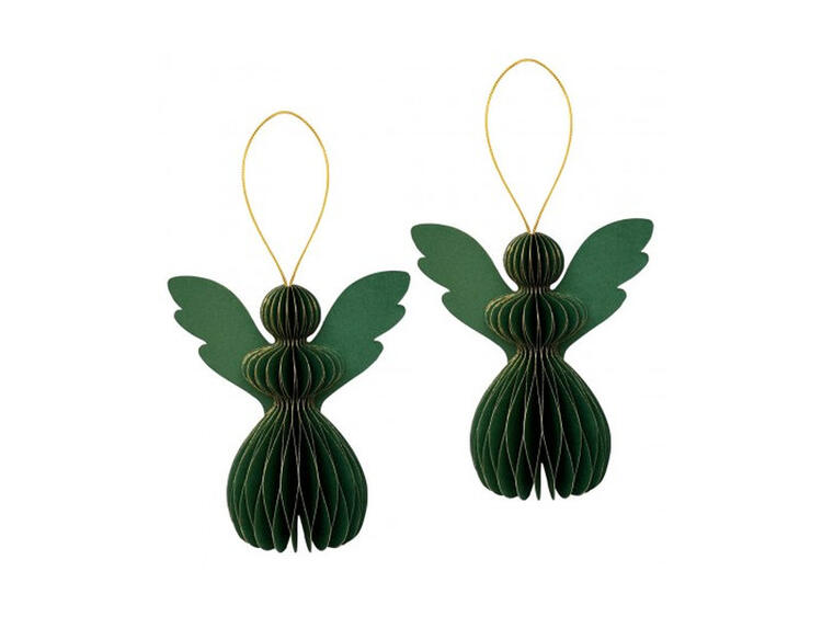 DECORO CARTA PZ.2 ANGELO 12 VERDE 