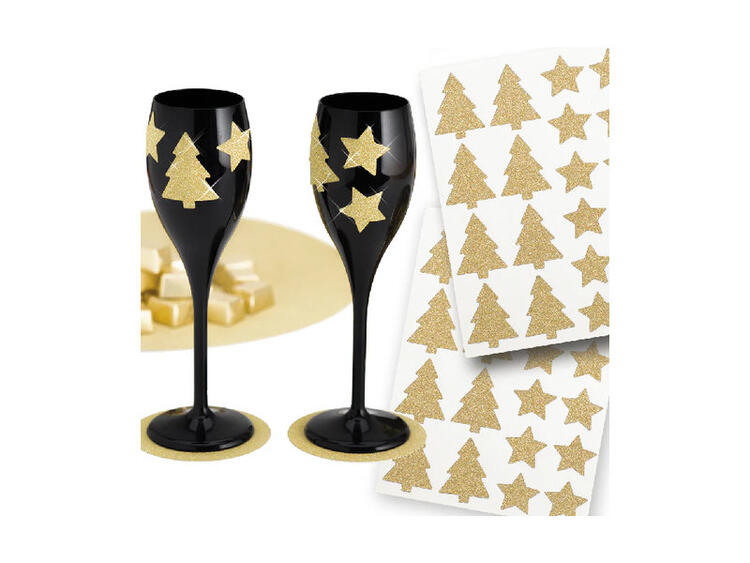 BS. 40 ADESIVI STELLE/ALBERO ORO 3 