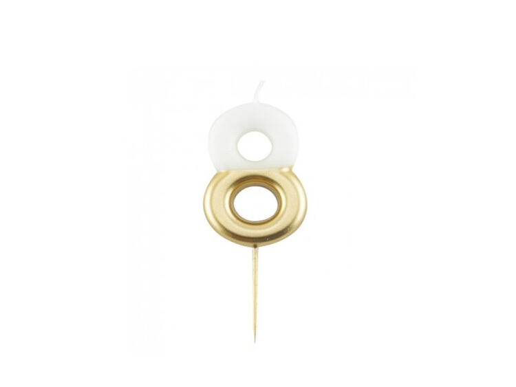CANDELA CM.10,5 BIANCO/ORO 