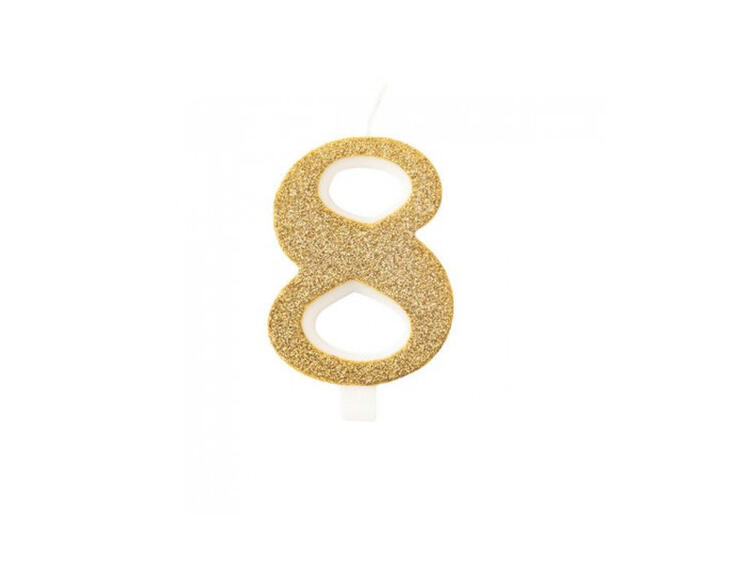 CANDELINA BIO GLITTER N.8 ORO 9,5 
