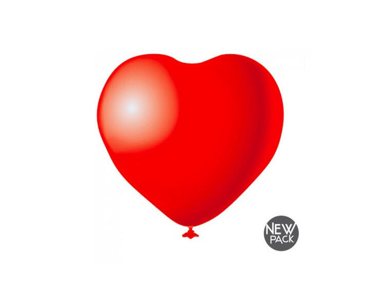 BS. 12 PALLONCINI CUORI ROSSI CM.25 