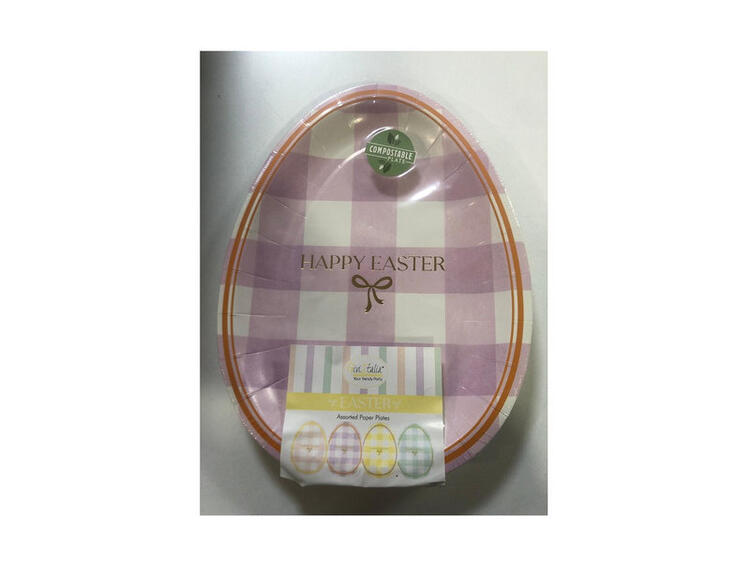 PIATTI PZ. 8 CM.22 SHAPED EASTER BU 